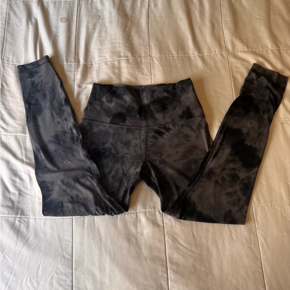 Lululemon Athletica Black Tie-Dye Leggings